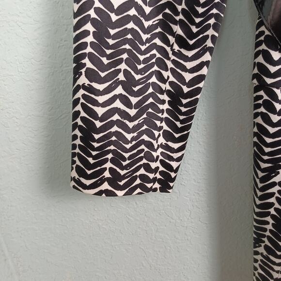 NWT EAST 5TH Womens XL Black White Belted Coat Jacket Chevron Buttons Lined - Picture 6 of 10